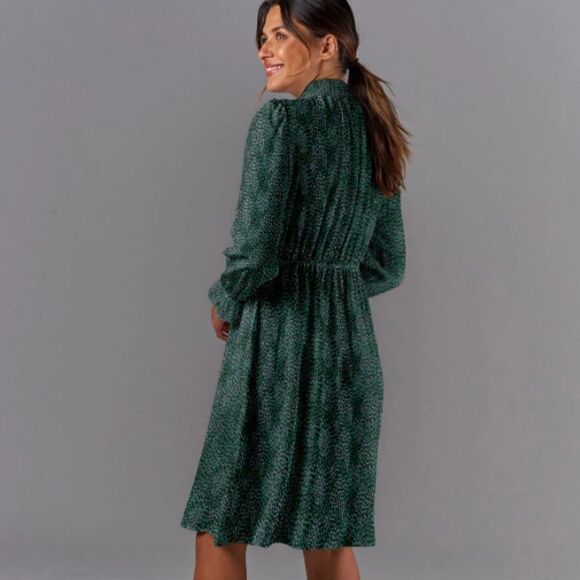 Tucker Stella Dress Emerald Spots in Silk stretch Charmeuse - Picture 2 of 2